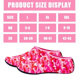 FILOEEX Water Socks for Men Women,Short Water Socks for Swimming,Diving Socks with Rubber Sole,Anti-Slip Water Sock,Quick-Dry Swimming Surfing Socks with Elastic (Pink, Large)