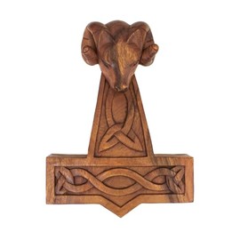 Aries Hammer Viking Thor Hammer Hand Carved Wooden Wall Art –