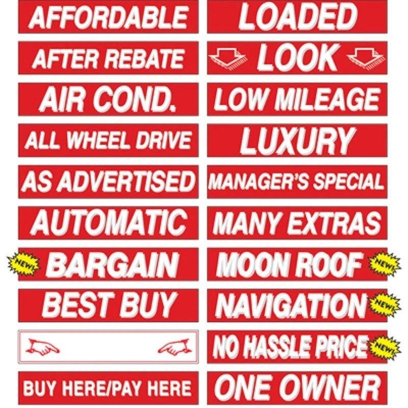 EZ Lettering Car Dealer Windshield Slogans 20 packs, Mix n