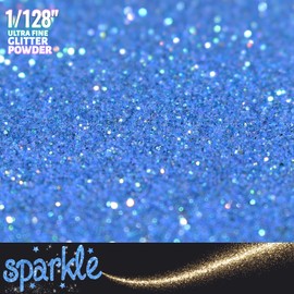 Iridescent Ultra Fine Glitter Powder 7.41Oz/210g Rainbow Resin Glitter PET Flakes Crafts Sequins Epoxy Chips Flakes for Tumblers Slime Making (Iridescent Blue)