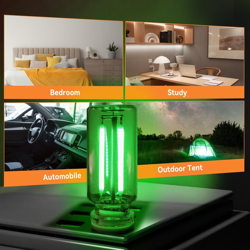 8Pcs USB LED Car Interior Atmosphere Light, Mini Retro Car