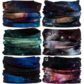 VANCROWN Headwear Head Wrap Sport Headband Sweatband 220 Patterns 12 in 1 Magic Scarf 12PCS & 6PCS 12 in 1 (6PCS.Black)