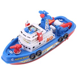 AXOC Juguete de Barco para niños, Bomba automática, Luces de Destello Rojas y Azules, Juguete de Bote de Fuego para rociar Agua para baño para niños