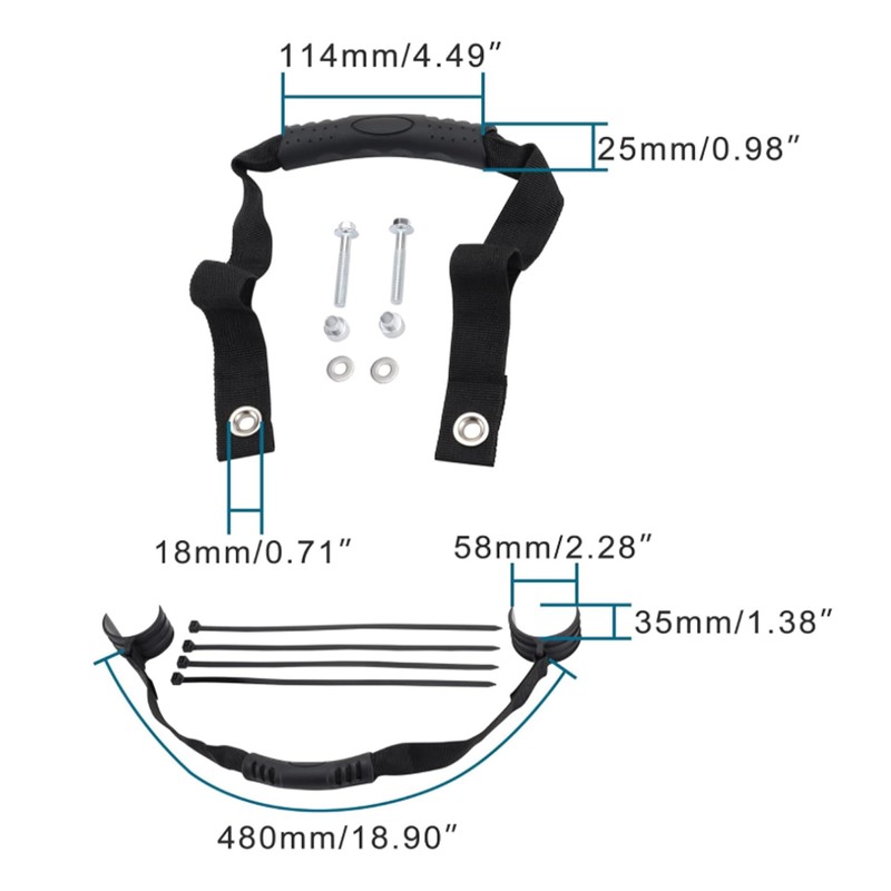 GOOFIT Motorcycle Rear/Front Protective Rescue Pulling Belt Universal Adjustable Pull