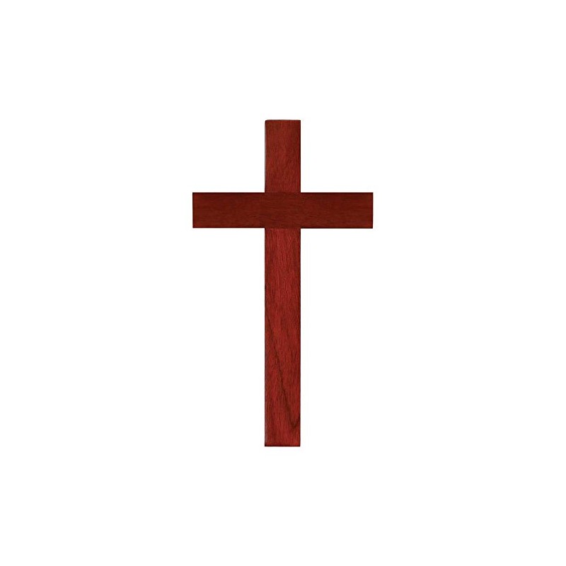 Mahogany Wood 10 Inch Christian Wall Cross Lord God Jesus