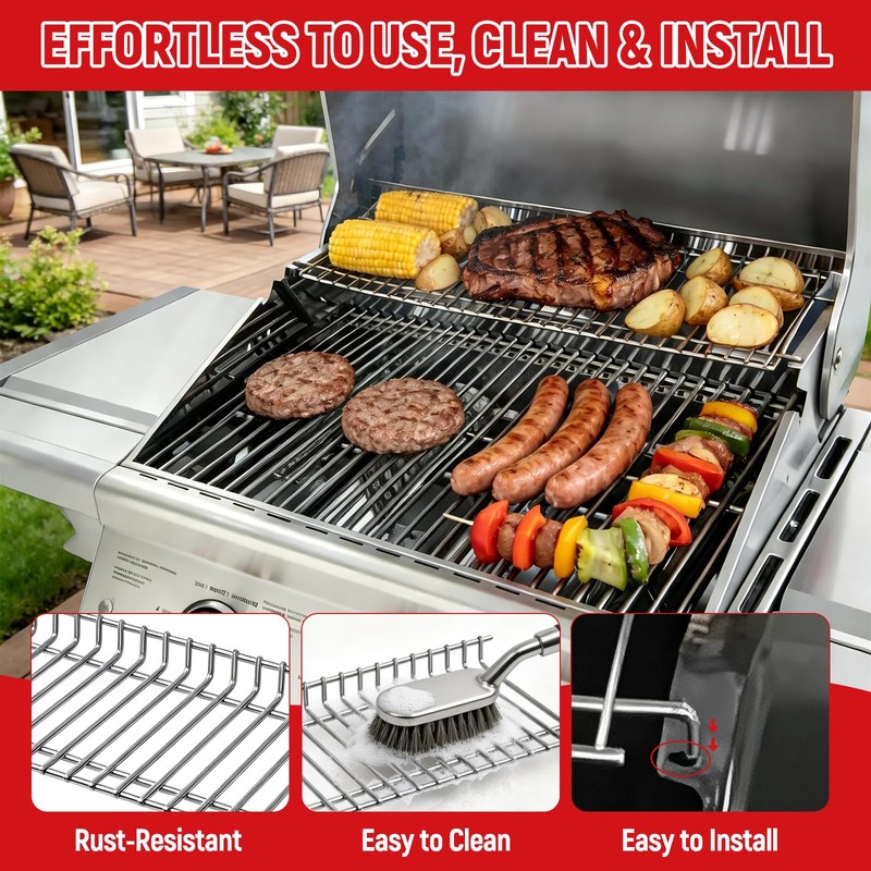 Grill Warming Rack for Nexgrill Home Depot 4-Burner Grills 720-0830H