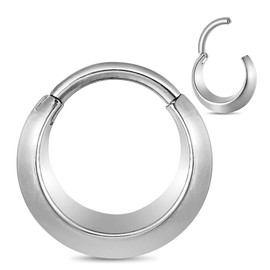 MOQIKAKA Nose Rings Hoops 16G: 316L Stainless Steel Septum Rings Hoops Gold, Hinged Segment Nose Lips Helix Cartilage Clicker Hoop Earrings Piercing Rings for Women Men 8mm
