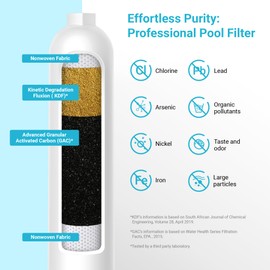 AQUA CREST X-Large RV Water Filter, Garden Hose End Pre Filter for Pool, Hot Tub, Spa, Reduces Chlorine, Heavy Metals and Odor, with Hose Protector, Up to 8,000 Gallons