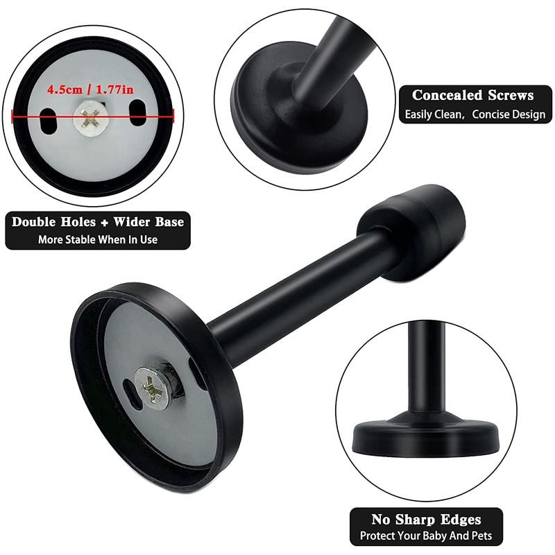 Door Stopper, 6 Inch Door Stop Extra Long, Brushed Stainless,