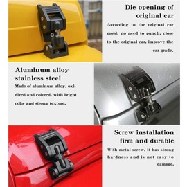 STANVEE Hood Latches Aluminum Hood Latches Fits Jeep Wrangler JK/JKU 2007-2017, JL/JLU 2018-2022 and Jeep Gladiator 2020-2022（Black）