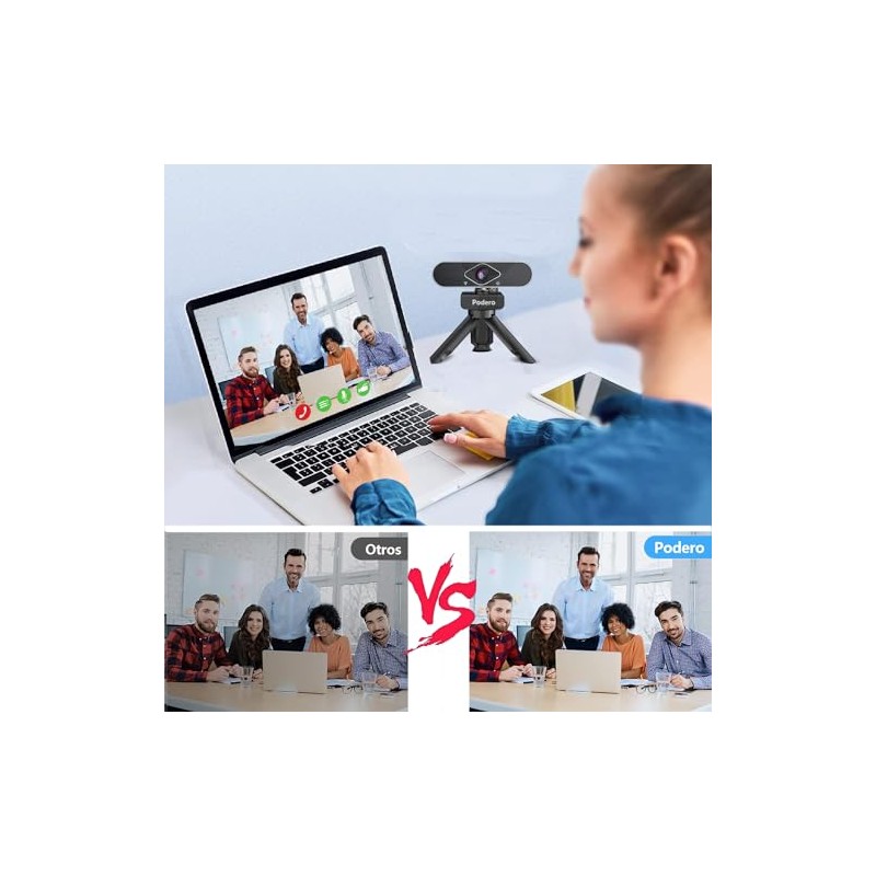 Webcam con micrófono, cámara Web HD 1080p, Full HD 1080P,