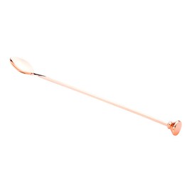 12" Stainless Steel Muddler Barspoon: Perfect for Professional Bars or At Home Use - Copper Plated Mixing Spoon With Muddler Top - 1-CT - Restaurantware