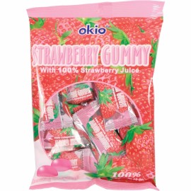 Okio Gummy Candy Strawberry Grape Orange Mango Peach Pineapple Flavors 3.52 Oz - Strawberry