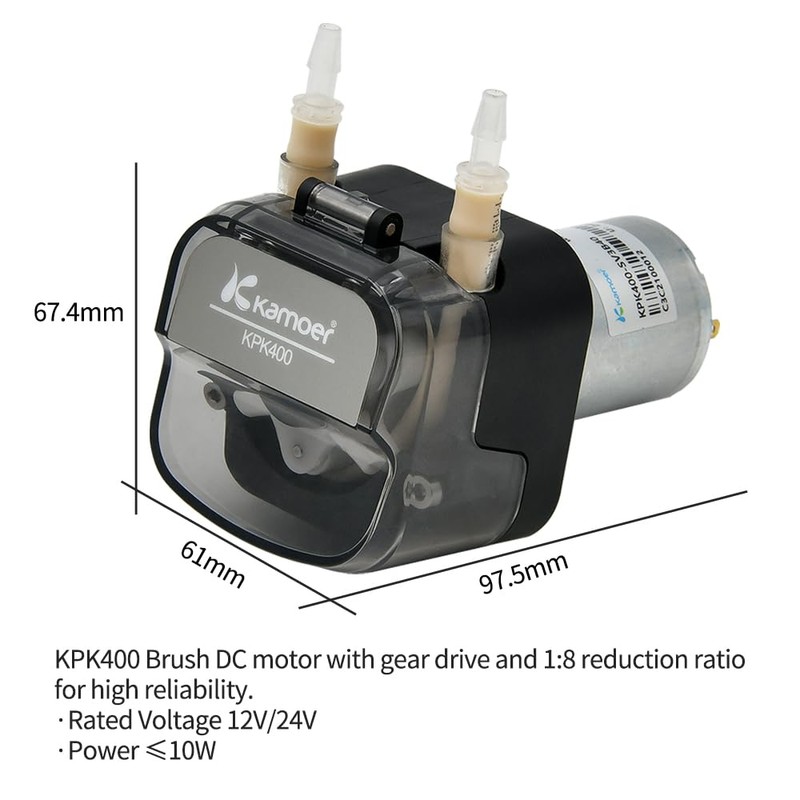 Kamoer KPK400 Peristaltic Pump, 24V DC, High Flow Liquid Metering