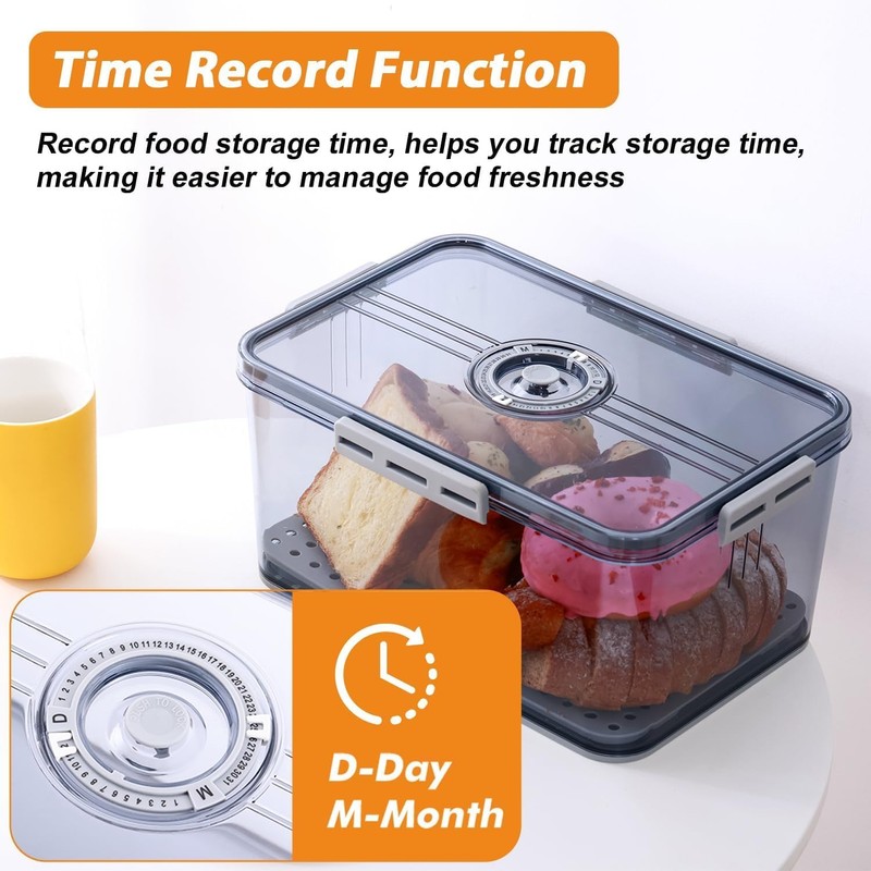 2 Pack Bread Box for Kitchen Countertop, 12 X 6