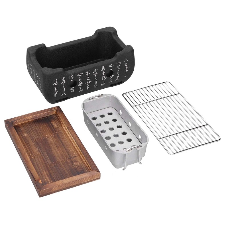 Pwshymi Japanese BBQ Grill, Portable Food Charcoal Stove BBQ Plate