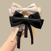 White Satin Bow Hair Clips for Girls Women Ribbon Bows