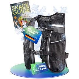 SASMO® Running Vest Women & Men 5L - Insulated | Running Vest - Ultralight 270 g & Breathable | Running Backpack Women & Men - 8 Pockets | Running Vest | Drinking Vest Running | Hydration Backpack