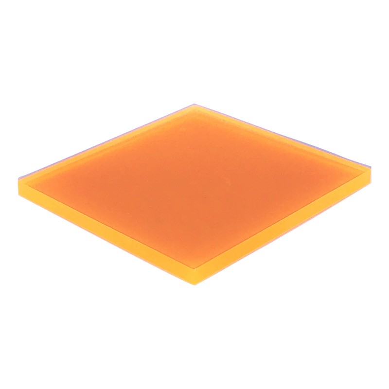 Fluorescent Transparent Orange Acrylic Sheet (12" x 20", 1/4" /
