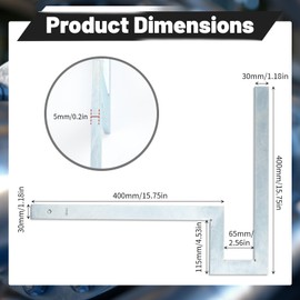 MorningRo Flange Angle Square Heavy Duty Galvanized Carbon Steel Measuring Pipe Fitter Square Tool for Checking The Right Angle of Flange and Pipe Assembly, 15.8 x 15.8 Inches/ 400 x 400 mm