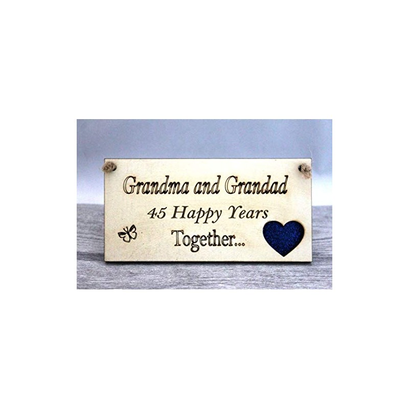 Grandma and Grandad Grandparents Anniversary Gift Plaque Gift 45 Years