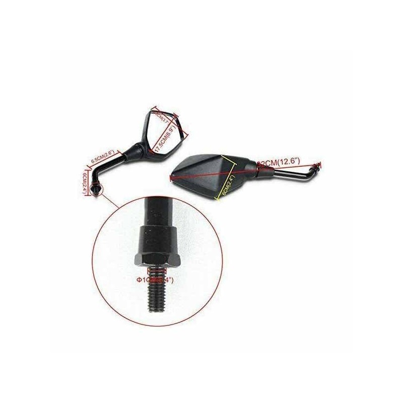 TDR Motorcycle Black Rearview Mirrors For Z1000 Z750 Versys KLE