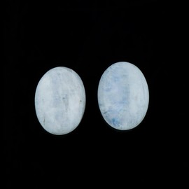 2 PCS, 16x12 MM,YASHEE Natural Rainbow Moonstone, Oval Shape Cabochon, Loose Gemstone A+ Quality For Jewelry, Earring, Pendant Making, Crafts & DIY, Wedding Gift, Wire Wrapping Crystal, Wholesale deal