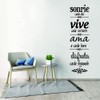 ANFRJJI Spanish Family Rules Wall Decal - Sonrie Vive AMA