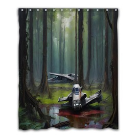 Green Planet Forest Design Shower Curtain Waterproof Fabric 72x72 Inches