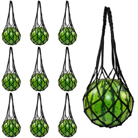 10 Pcs Melon Hammock Watermelon Nets, Melon Cradle for Garden to Prevent Falling, Heavy Duty Watermelon Mesh Bag for Growing Cantaloupe Pumpkin in Vertical Garden (Black)