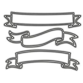 3 Pcs Banners Tag Label Ribbon Metal Die Cuts, Lace Bow Tag Lable Cutting Dies, DIY Scrapbooking Artist Metal Cutting Dies Stencils DIY Album Decorative Embossing Paper Dies Card Making