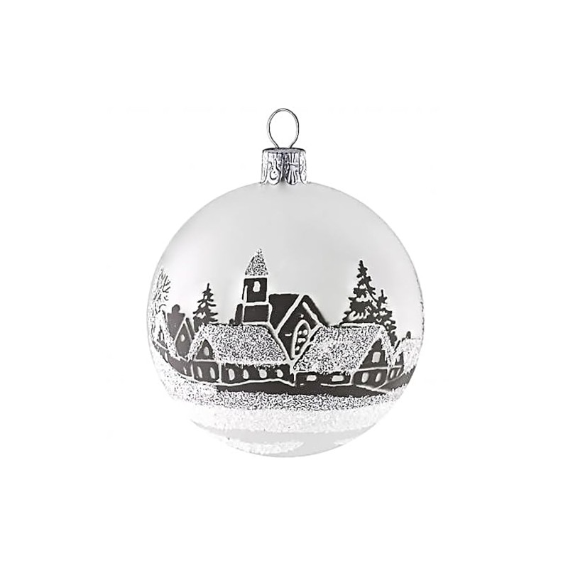 ORNEX Glass Baubles (3 Pack, Ø7cm) - Hand-Blown & Decorated,