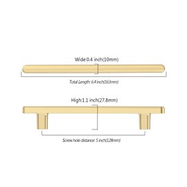 KNOKLOCK 10 Pack 5 Inch(128mm) Kitchen Cabinet Handles Brushed Gold Cabinet Pulls Kitchen Cabinet Hardware Drawer Pulls for Cupboard Wardrobe