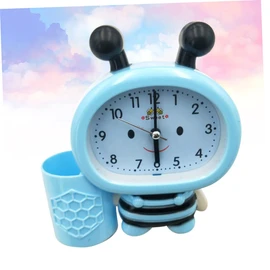 CORHAD 1Pc Bee Shaped Digital Alarm Clock Desktop Holder with Sound Control Temperature Display Voice Activated for Students and Office Use Not Included
