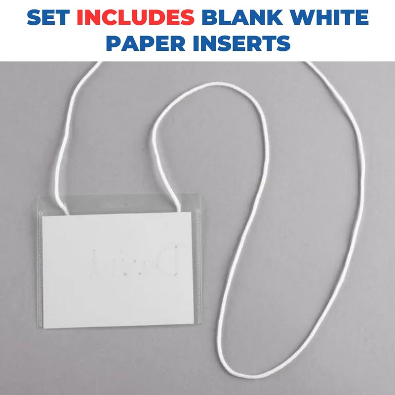 1InTheOffice ID Badge Holder 3x4, Plastic ID Card Holder, Clear