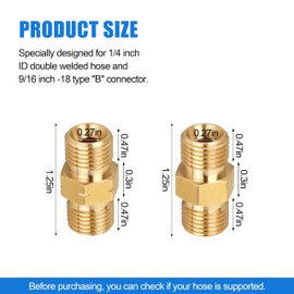 60332 Welding Hose Coupler Adapter Set for Torch Hose 9/16"-18 LH&RH Coupler-2PCS