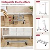 Tajsoon Heavy Duty Clothes Rack Foldable Garment Rack with Wheels