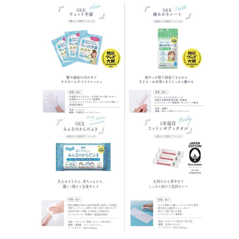 Waterless Whole Body Clean Set, For Disaster Preparedness Supplies, Disaster