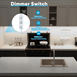 Litever Under Cabinet Lights Plug in, 3 pcs 12 Inches LED Light Strip Bars. Super Bright Dimmable Linkable for Kitchen Under Cabinets Shelf Work Space Desk Closet Lighting. Daylight 5000K