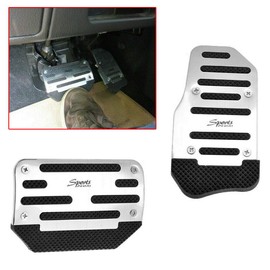 Universal Car Pedal Cover Racing Sport Non-Slip Car Gas Brake Pedals Pad Covers (Silver)