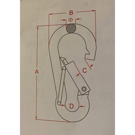 US Stainless Stainless Steel 316 Locking Spring Hook with Safety Latch 5/16" (8mm) Marine Grade