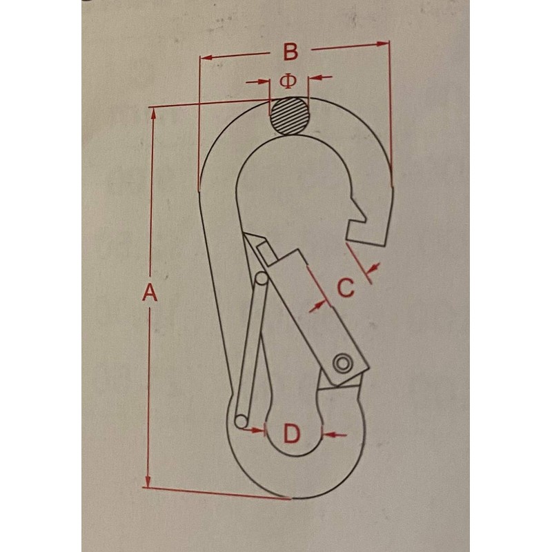 US Stainless Stainless Steel 316 Locking Spring Hook with Safety