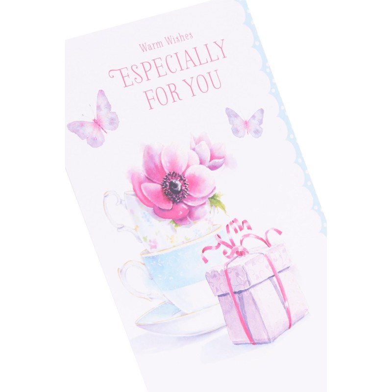 UK Greetings Birthday Card for Her/Friend - Teacups Design -