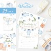 Whaline 25 Sets Boy Baby Clothes Baby Shower Party Invitations