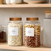 KEYWING 88oz Large Glass Jars with Airtight Acacia Wood Lids,