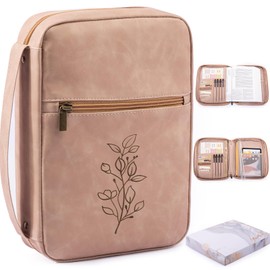 Large PU leather Bible Cover for Men, Women Packed In Gift Box - Bible Carrying Case Debossed Bible Case - Bible Carrier - Bible Bag with Pocket for Bible Study Suppliers, Bible Gift for Book Lovers