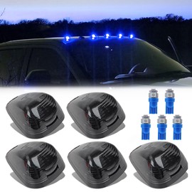 Atmufelp 5X Black Smoke Lens Cab Roof Marker Running Lamps Compatible with Blue LED Lights for Ford F150 F250 F350 F450 F550 F650 F750 E150 E250 E350 E450 1999-2016 - Super Duty Pickup Trucks