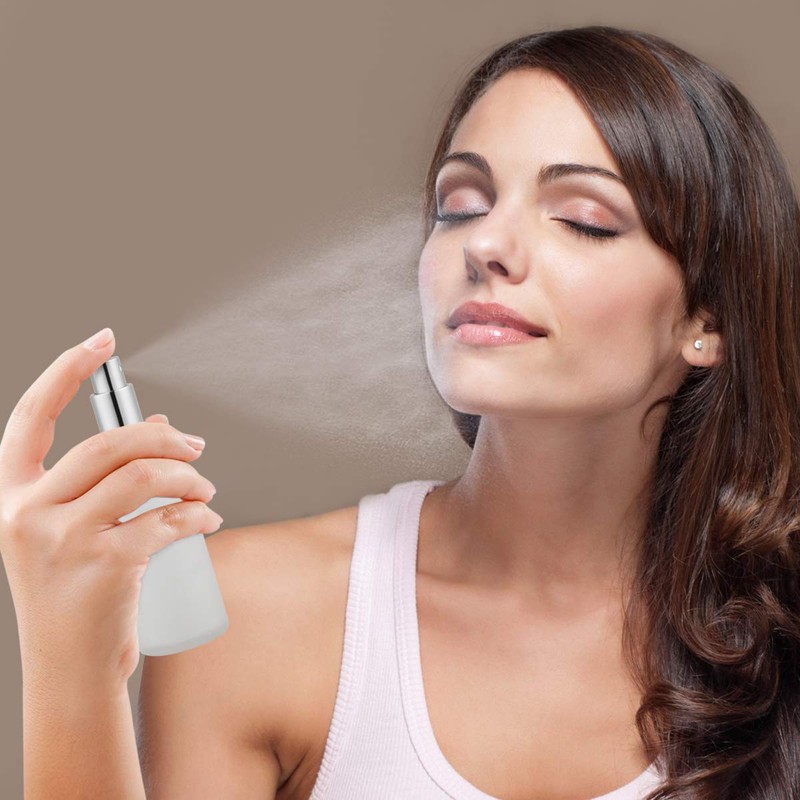 Empty Frosted Glass Spray Bottle 3.4oz, Perfume Atomizer, Fine Mist