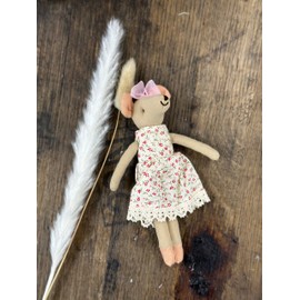 LEVLOVS Grandpa Mouse Stuffed Animal｜Linen Mouse Toy｜Mouse Family｜Cotton Mouse｜Fairy Mouse｜Mini Dolls Set｜Fabric Doll Mice Toys ｜Family Dolls