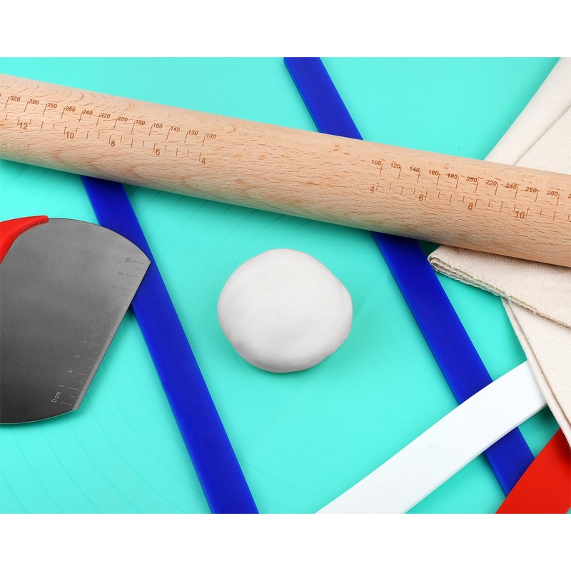 Rolling Pin Guides for Dough Thickness 6 Pieces Silicone Leveler